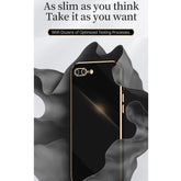 XINLI Straight Edge 6D Galvanisierte TPU-Telefonhülle mit Ringhalter, für iPhone 6 / 6s, für iPhone 6 Plus / 6s Plus, für iPhone 8 Plus / 7 Plus, für iPhone SE 2022 / SE 2020/8/7